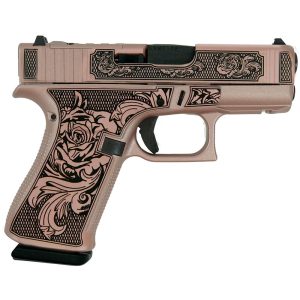 Glock 43X "Glock & Roses II" Handgun 9mm Luger 10rd Magazines(2) 3.4" Barrel Accessory Rail USA Made