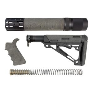 Hogue AR-15/M16 Kit Overmolded Beavertail Grip and Collapsible Buttstock for Mil-Spec Buffer Tube Ghille Green