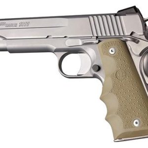 Hogue 1911 Govt. Model Flat Dark Earth Rubber Grip with Finger Grooves