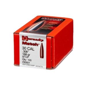 Hornady Match Bullets .30 cal .308" 168 gr BTHP 100/ct