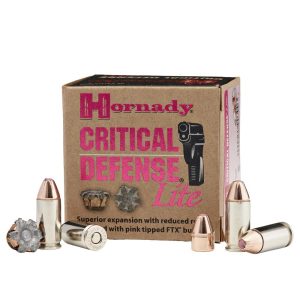 Hornady Critical Defense Lite Handgun Ammunition 9mm Luger 100 gr FTX 1125 fps 25/ct
