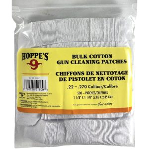 Hoppes .22-.270 Cal Gun Cleaning Patches 1-1/8" 500/ct Poly Bag