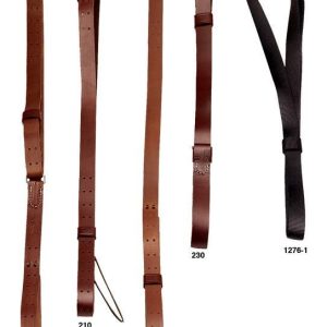 Hunter Rifle Military Leather Sling with Solid Brass Hardware