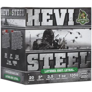HEVI-Shot HEVI-Steel Shotshells 20ga 3" 1oz 1350 fps #3 & #5 25/ct