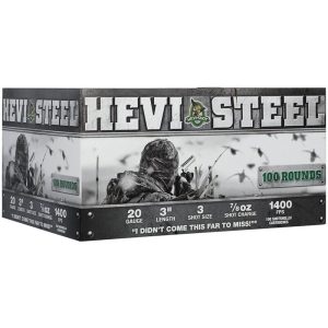 HEVI-Shot HEVI-Steel Shotshells 20 ga 3" 7/8 oz 1400 fps #3 100/ct