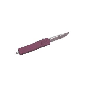 GLFA Medium OTF Automatic Knife 3-1/2" Plain Clip Point Blade Black Cherry