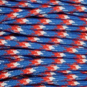 Mero 550 Paracord - 100' 550 lb Red/White/Blue Camo