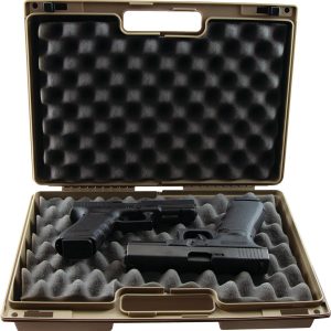 Berry's Double Pistol Case (Tan) L: 15" W: 10" H: 4"