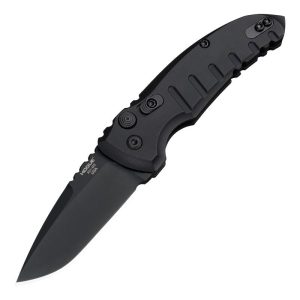 Hogue A01-Microswitch Automatic Folder Knife 2-3/4" Drop Point Blade Black