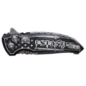 Hogue X1-Microflip 2.75" Knife Custom Outlaw Ordnance - I Stand Engraving