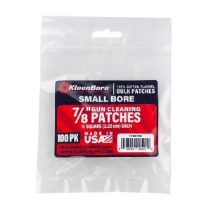 KleenBore Cotton Patches 7/8? Square Small Bore 100/ct
