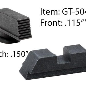 Ameriglo Defoor Performance Black Sight Set for Glock 17-39 / Front Width .115" / Rear Notch .150"