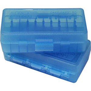 MTM Ammo Box for .41/.44 Mag/.45 LC 50 Rounds Clear Blue