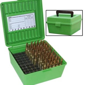 MTM Deluxe R-100 MAG Series Rifle Ammo Box 100 Rounds Green