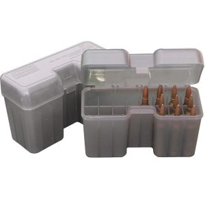 MTM Case-Guard RF-22 Series Flip Top Rifle Ammo Box Clear Smoke