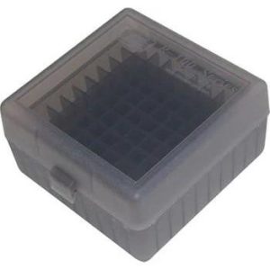 MTM Flip-Top Ammo Box 22-250/.243/.308 Win/.220 Swift 100 Round Clear Smoke