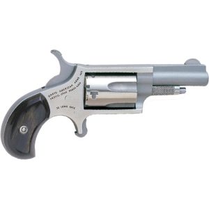 NAA 22LLR Mini Revolver Handgun .22 LR 5rd Capacity 1.63" Barrel Silver with Wood Grip