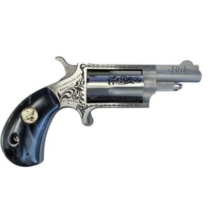 NAA  50th Anniversary Stainless Steel Handgun .22 WMR 5rd Capacity 1.625" Barrel Black Pearl Grip Limited Edition