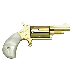 North American Arms Gold Plated .22 Magnum Handgun .22 Mag 5rd Capacity 1.63" Barrel Gold with Pearl Grips