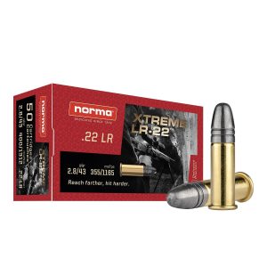 Norma XLR Rimfire Ammunition .22 LR 43gr LRN 1165 fps 50/ct