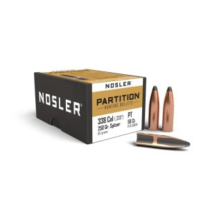 Nosler Partition Hunting Rifle Bullets .338 Cal .338" 250gr 50/rd
