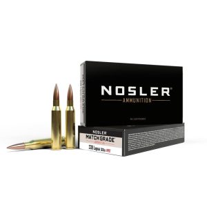 Nosler Match Grade Rifle Ammunition .338 Lapua Mag. 300gr OTM 2650 fps 20/ct