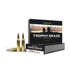 Nosler Trophy Grade Rifle Ammunition .243 Win 90 gr AB 3100 fps 20/ct