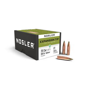 Nosler E-Tip Lead Free Rifle Bullets .25 cal .257" 100 gr SPTZ E-TIP 50/ct