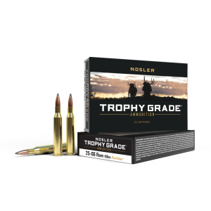 Nosler Partition Trophy Grade Rifle Ammunition 25-06 Rem 100 gr PSP 3300 fps 20/ct