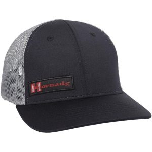 Outdoor Cap Black/Grey Mesh Back w/Woven Hornady Label