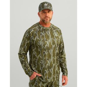 Nomad Mirage Long Sleeve Camo Crew Shirt Mossy Oak Bottomland S