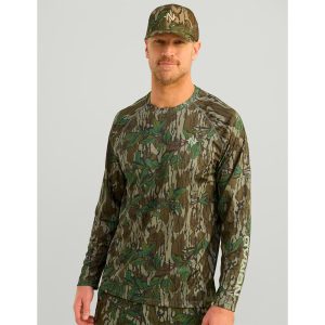 Nomad Mirage Long Sleeve Camo Crew Shirt Mossy Oak Greenleaf S