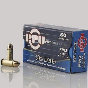 PPU Handgun Ammunition .32 ACP 71 gr FMJ 903 fps 903 fps 50/ct