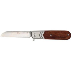 Smith & Wesson Executive Spring Assist Barlow Knife 2 3/4" Blade Wood Handle