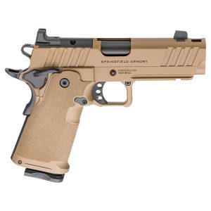 Springfield 1911 DS Prodigy Comp Handgun 9mm Luger 17(1) &20(1) Magazines 4.25" Barrel Coyote Brown Optic Ready