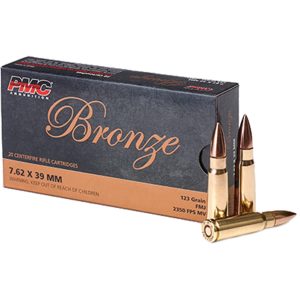 PMC Bronze Rifle Ammunition 7.62x39mm 123 gr FMJ 2350 fps 20/ct