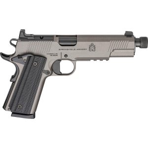 Springfield Armory 1911 Operator AOS Handgun .45 Auto 8rd Magazine 5.75" Threaded Barrel Grey Cerakote