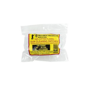 Pro-Shot 100% Cotton Flannel Patches .38-.45 Cal 100/ct