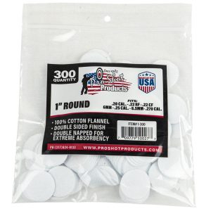 Pro-Shot 1" Round 100% Cotton Patches 300/ct