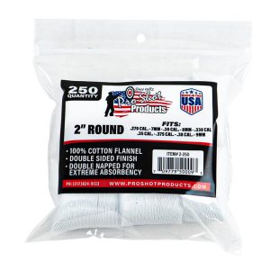 Pro-Shot 2" Round 100% Cotton Patches 250/ct