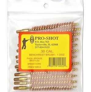 Pro-Shot Benchrest Phosphorus Bronze Rifle Cleaning Brushes .30 cal 12/ct