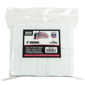 Pro-Shot 3" Square 100% Cotton Patches 500/ct