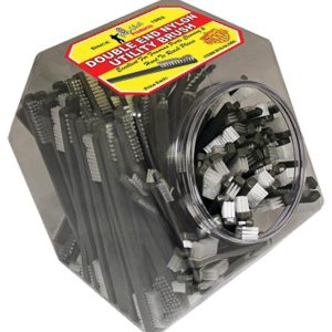 Nylon Double End Brushes Bulk Packaged in Globe Merchandiser 150 Qty.