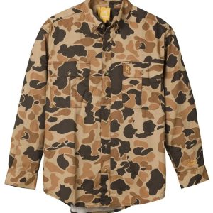 Browning Wasatch-CB Shirt Button-Front 2 Pocket Vintage Tan Camo S