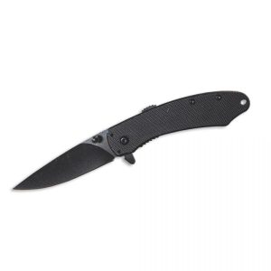 ABKT Elite Ember Folding Knife 2-3/4" Drop Point Blade Black