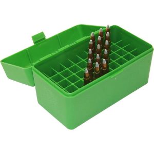 MTM Case-Gard R-50 Series Rifle Ammo Box 50/ct Capacity Green