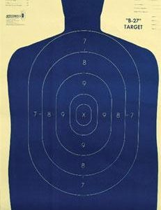 Speedwell Official NRA Police Qualification Silhouette Police Silhouette - Blue 50 yd. 100/Pack