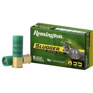 Remington Slugger Rifled Slug 12 ga 3" MAX 1 oz Slug 1760 fps 250/ct Case (50 Boxes of 5/ct)