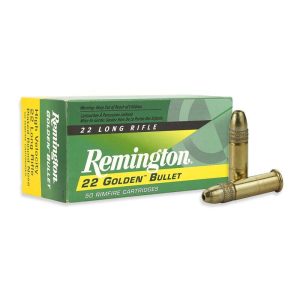 Remington Golden Bullet Rimfire Ammunition .22 LR 40 gr RN 1225 fps 50/ct
