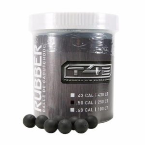 Umarex T4E Rubberball .50 Cal Ammo 250/Ct - Black